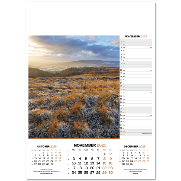 Dawn & Dusk Wall Calendar