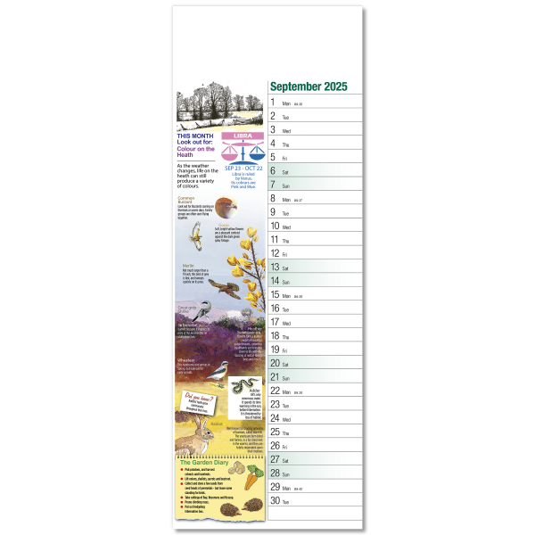 Nature Watch Slim Wall Calendar