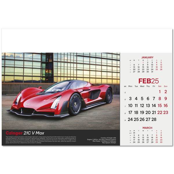 Supercars Wall Calendar