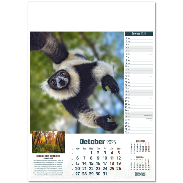 Endangered Species Wall Calendar