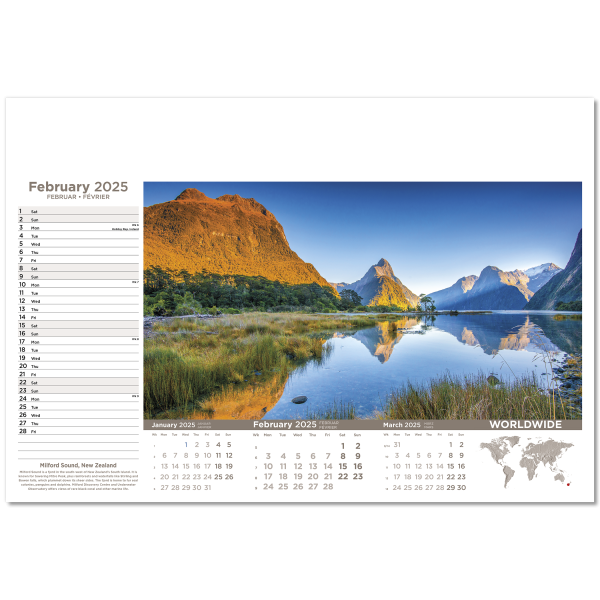 Worldwide Wall Calendar