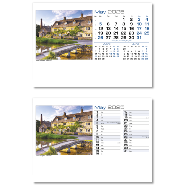 British Retreats A5 Desk Calendar