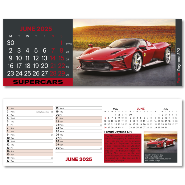 Supercars Desk Calendar