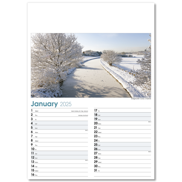 British Planner Wall Calendar - 13 Leaf