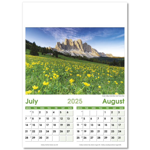 World Scenes Wall Calendar - 7 Leaf