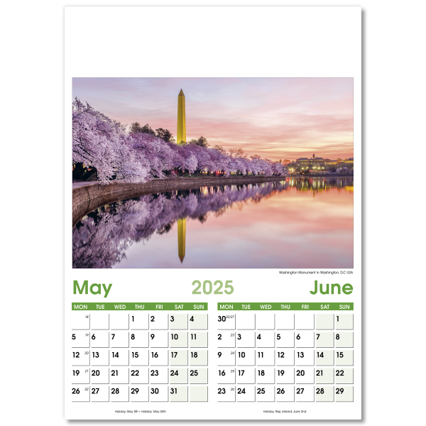 World Scenes Wall Calendar - 7 Leaf