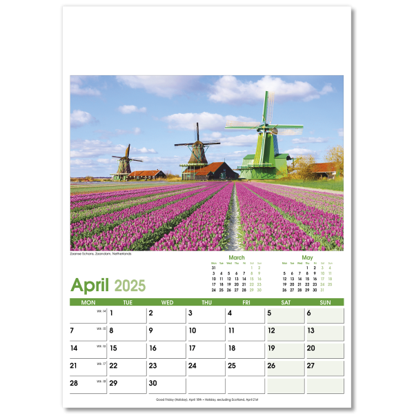 World Scenes Wall Calendar - 13 Leaf