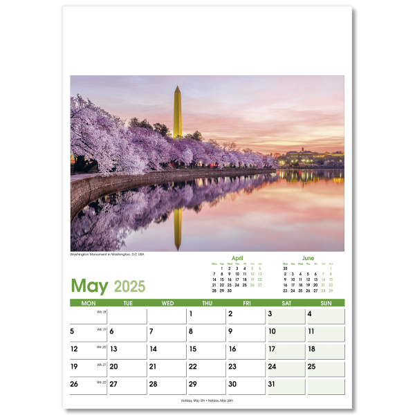 World Scenes Wall Calendar - 13 Leaf